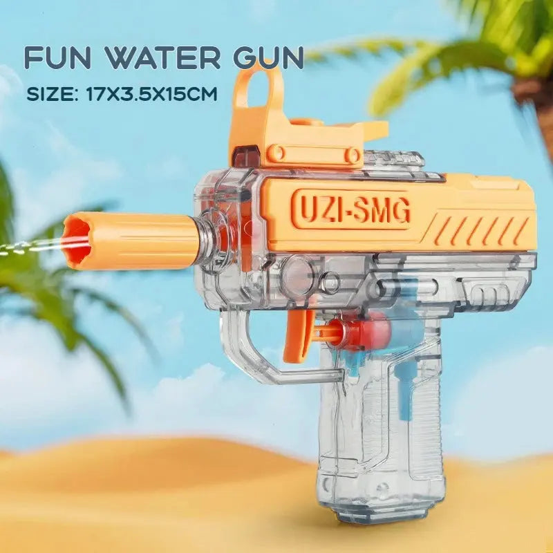UZI-Style Water Gun – Battery-Free High-Pressure Full-Auto Water Blaster (Kids & Adults)