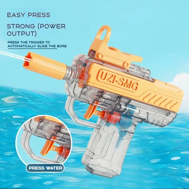 UZI-Style Water Gun – Battery-Free High-Pressure Full-Auto Water Blaster (Kids & Adults)