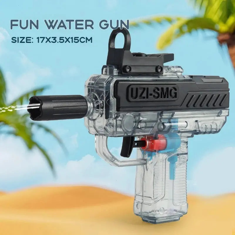 UZI-Style Water Gun – Battery-Free High-Pressure Full-Auto Water Blaster (Kids & Adults)