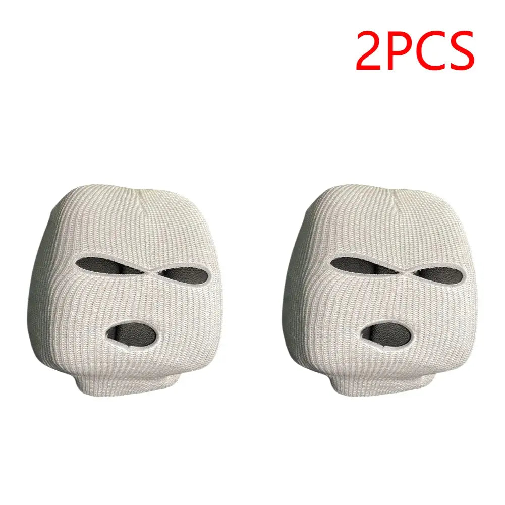 Universal Car Seat Headrest Cover – 3-Hole Balaclava Style Funny Decoration
