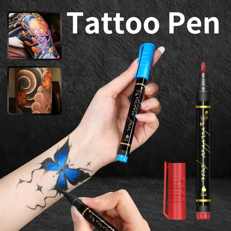 Temporary Tattoo Markers – 10/15 Color Skin-Safe Tattoo Pens