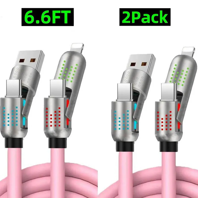 4-in-1 USB-C Charging Cable – PD Fast Charge & Data Sync (USB-A / Type-C / Lightning)