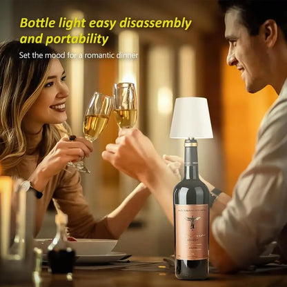 Wireless Bottle Lamp – Touch Control, 3-Color Dimmable LED Light