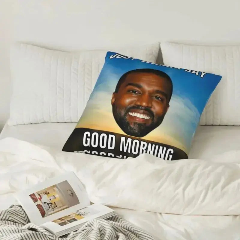 Hauska Kanye West -meemitykkityynynpäällinen 40x40cm pehmeä heittotyynynpäällinen sohvalle, auton neliönmuotoiselle tyynynpäälliselle, olohuoneen sisustukseen.