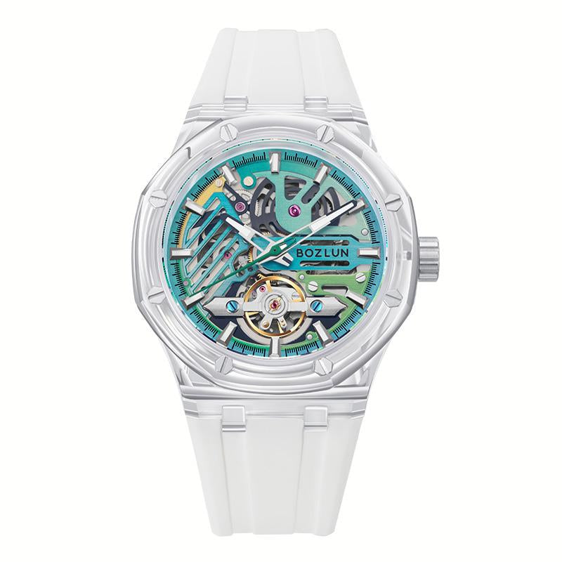 BOZLUN Mens Watch Skeleton Luxury Mechanical Luminous Waterproof Self-Winding Wrist Watch 0188 Watches of Tiktok