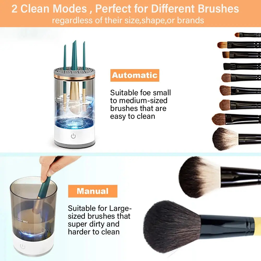  Automatic Makeup Brush Cleaner & Dryer (USB Rechargeable, Portable, Rotating)