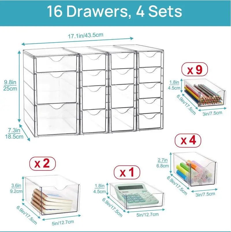 Vtopmart Acrylic Organizer – Clear Storage Drawers for Home & Office
