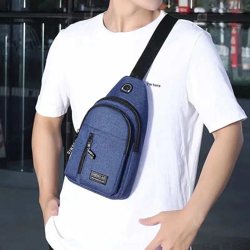 Men's Canvas Briefcase – Stylish Small Shoulder Bag for Casual Use
