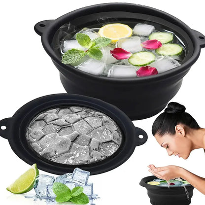 Folding Basin Silicone Facial Ice Bath Bowl Collapsible Silicone Ice Bath Bowl Efficient Washing Basin Silicone Ice Bath Bowl