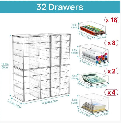 Vtopmart Acrylic Organizer – Clear Storage Drawers for Home & Office