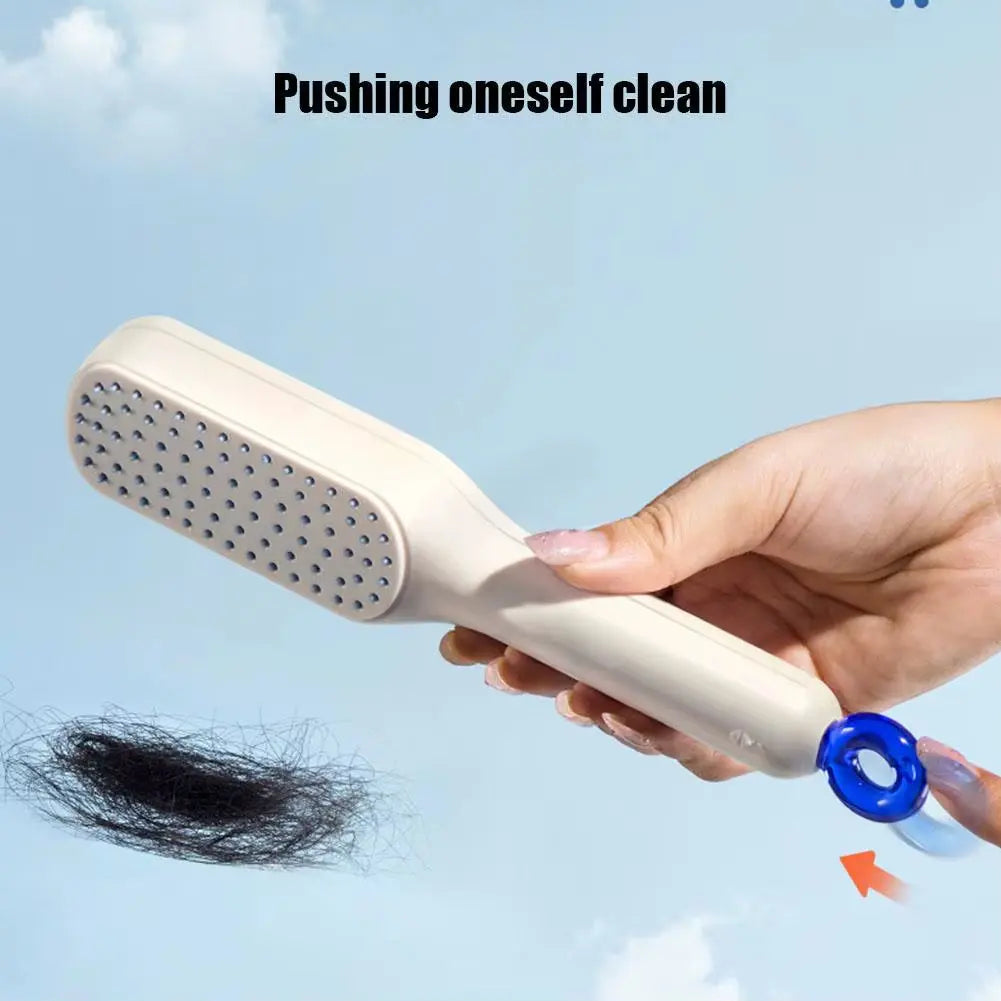Retractable Comb Self-Cleaning Hair Brush Anti-Static Massage Comb for Women Smooth Hair Self Cleaning Hair Brush
