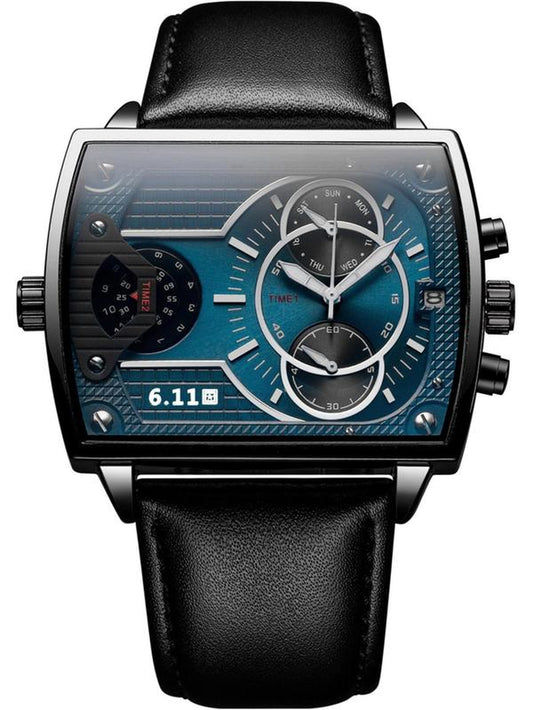 Men'S Business Fashion Rectangle Dial Quartz Watch, Fashion Watch for Party, Daily Clothing Decor, Trendy All-Match & Exquisite Watch for Birthday Gift with Box