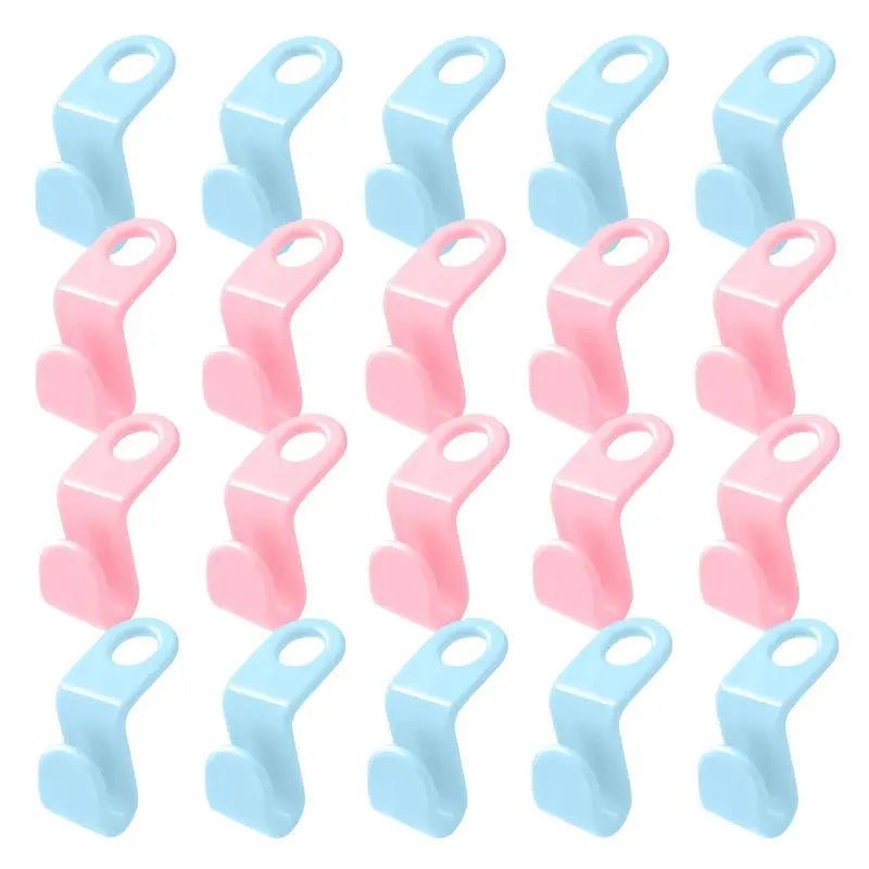 Space-Saving Closet Hooks – 20Pcs Durable Hanger Connectors (Random Colors)