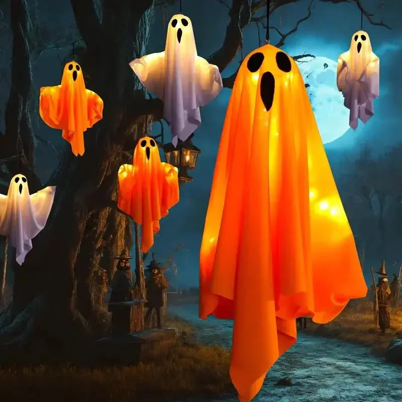 Halloween Lighted Ghost Decoration – Waterproof Hanging Glowing Ghost for Outdoor & Indoor Décor