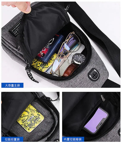 Men's Canvas Briefcase – Stylish Small Shoulder Bag for Casual Use