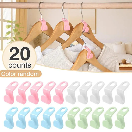 Space-Saving Closet Hooks – 20Pcs Durable Hanger Connectors (Random Colors)