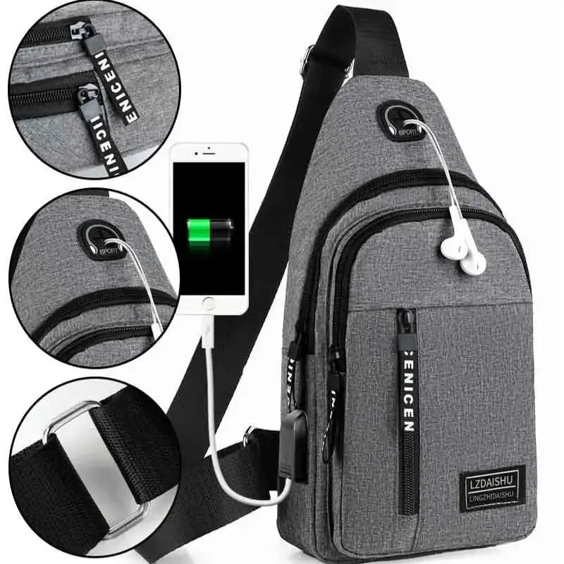 Men's Canvas Briefcase – Stylish Small Shoulder Bag for Casual Use