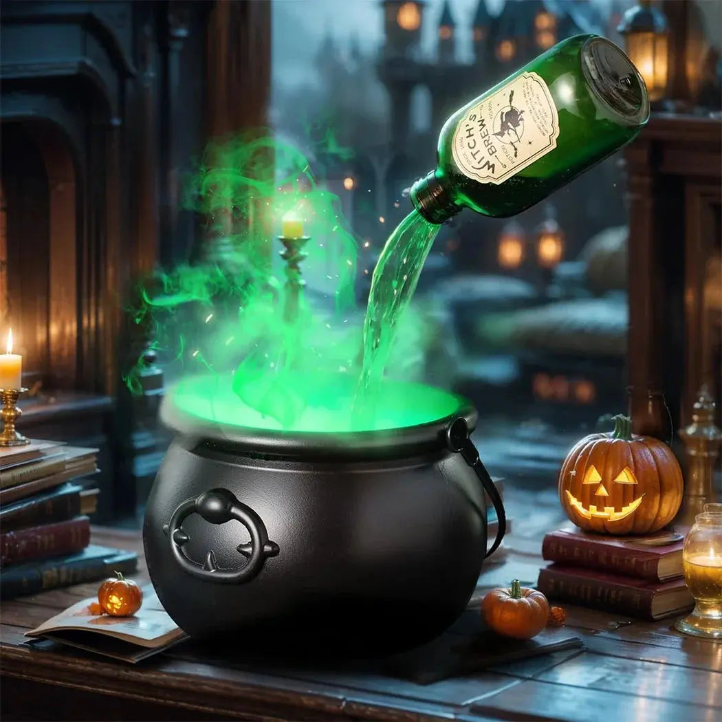 Foggy LED Witch Cauldron, Spooky skeleton décor– Perfect creepy decor for Halloween parties .