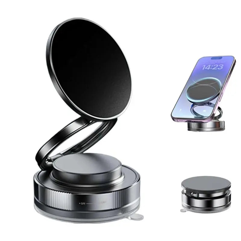 vacuum phone holder, Vacuum Magnetic Phone Holder – 360° Adjustable Car & Home Mount MakelaVerse