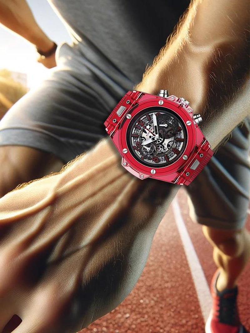 Men'S Fashion Rubber Strap Quartz Watch, Fashion Watch with Luminous Dial & Day Display Function, Trendy Watch for Daily Life