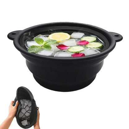 Folding Basin Silicone Facial Ice Bath Bowl Collapsible Silicone Ice Bath Bowl Efficient Washing Basin Silicone Ice Bath Bowl