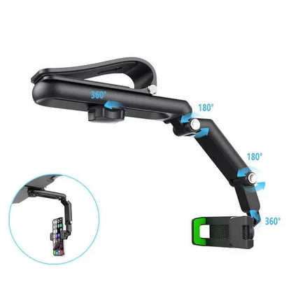 1080° Rotating Car Phone Holder – Multi-Function Sun Visor Mount