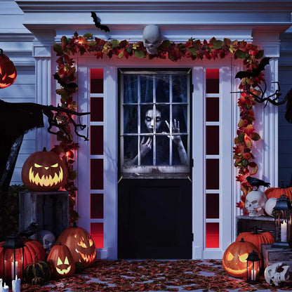 Halloween Ghost Window Covers – 2Pcs Creepy Male & Female Silhouette Curtain Posters