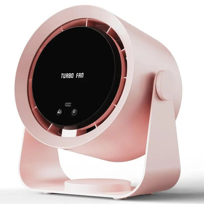 Portable Rechargeable Desk Fan – Turbo Airflow with Digital Display
