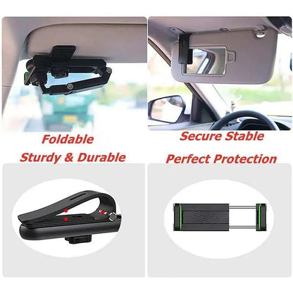 1080° Rotating Car Phone Holder – Multi-Function Sun Visor Mount