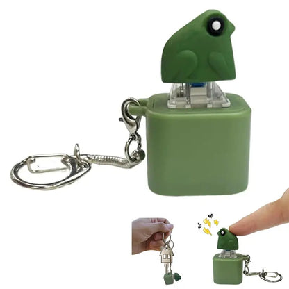 Croaking Frog Fidget Keychain – Rechargeable Light-Up Stress Reliever