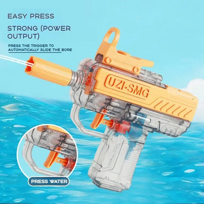 UZI-Style Water Gun – Battery-Free High-Pressure Full-Auto Water Blaster (Kids & Adults)