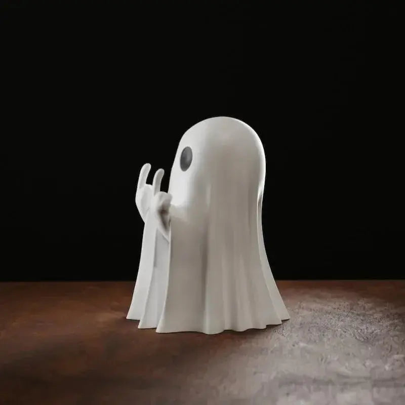 Luminous Middle Finger Ghost Statue – Cute Halloween Table Decoration