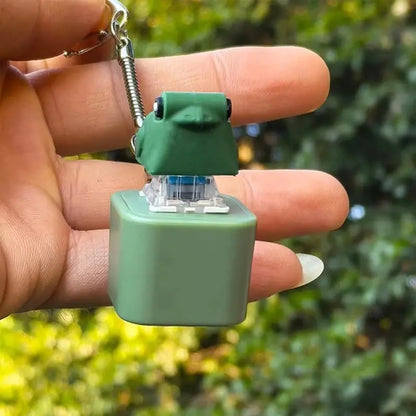 Croaking Frog Fidget Keychain – Rechargeable Light-Up Stress Reliever