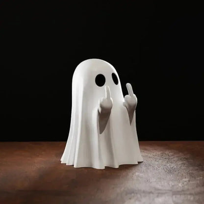 Luminous Middle Finger Ghost Statue – Cute Halloween Table Decoration