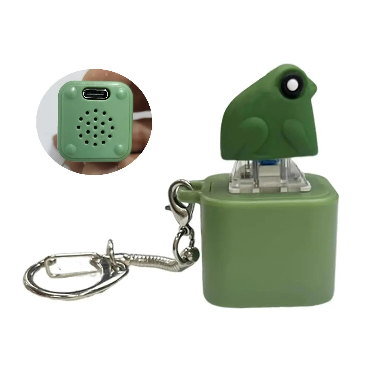 Croaking Frog Fidget Keychain – Rechargeable Light-Up Stress Reliever