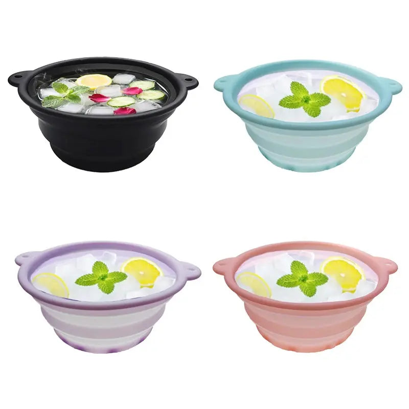 Folding Basin Silicone Facial Ice Bath Bowl Collapsible Silicone Ice Bath Bowl Efficient Washing Basin Silicone Ice Bath Bowl