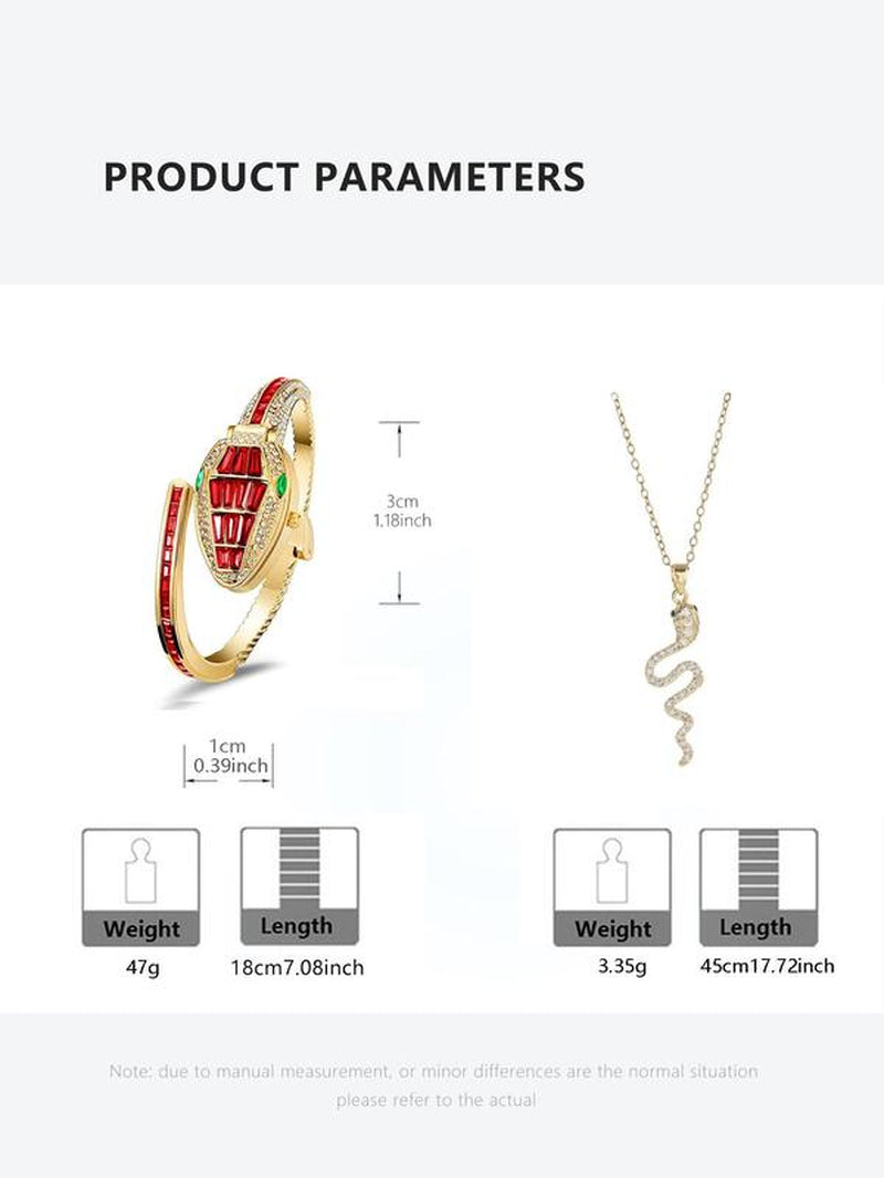 Women'S Elegant Fashion Watch & Bracelet & Necklace Set, with Box, Fashion Watch Set for Party, Daily Decor, Trendy All-Match & Exquisite Watch Set for Gift