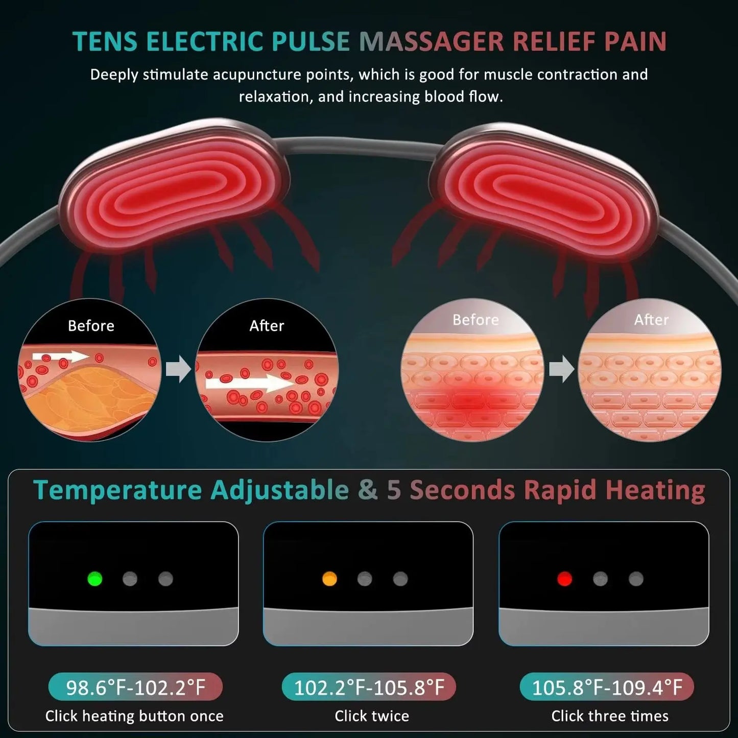 Mini Smart Hanging Neck Shoulder Cervical Spine Massager Mini Portable Hot Compress Neck Artifact Dredging Neck Protector