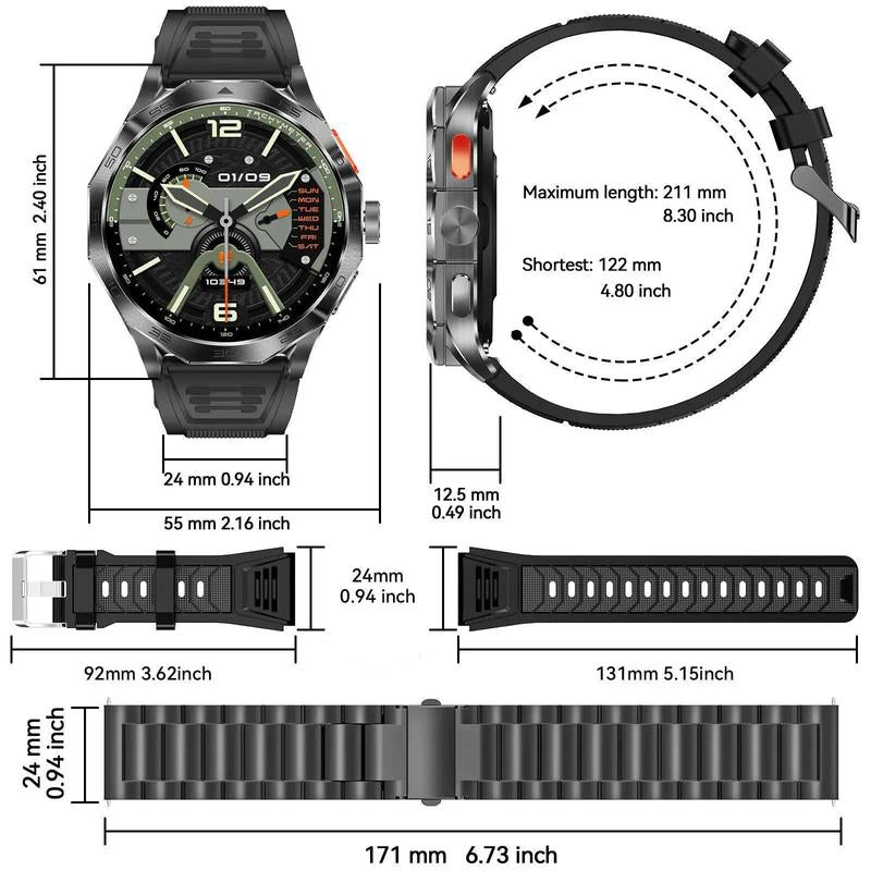 Multifunctional Smart Watch, Fashion Digital Watch, Waterproof Sports Watch for Women & Men, Wearable