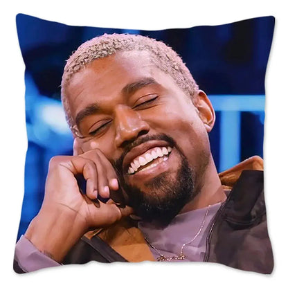 Hauska Kanye West -meemitykkityynynpäällinen 40x40cm pehmeä heittotyynynpäällinen sohvalle, auton neliönmuotoiselle tyynynpäälliselle, olohuoneen sisustukseen.
