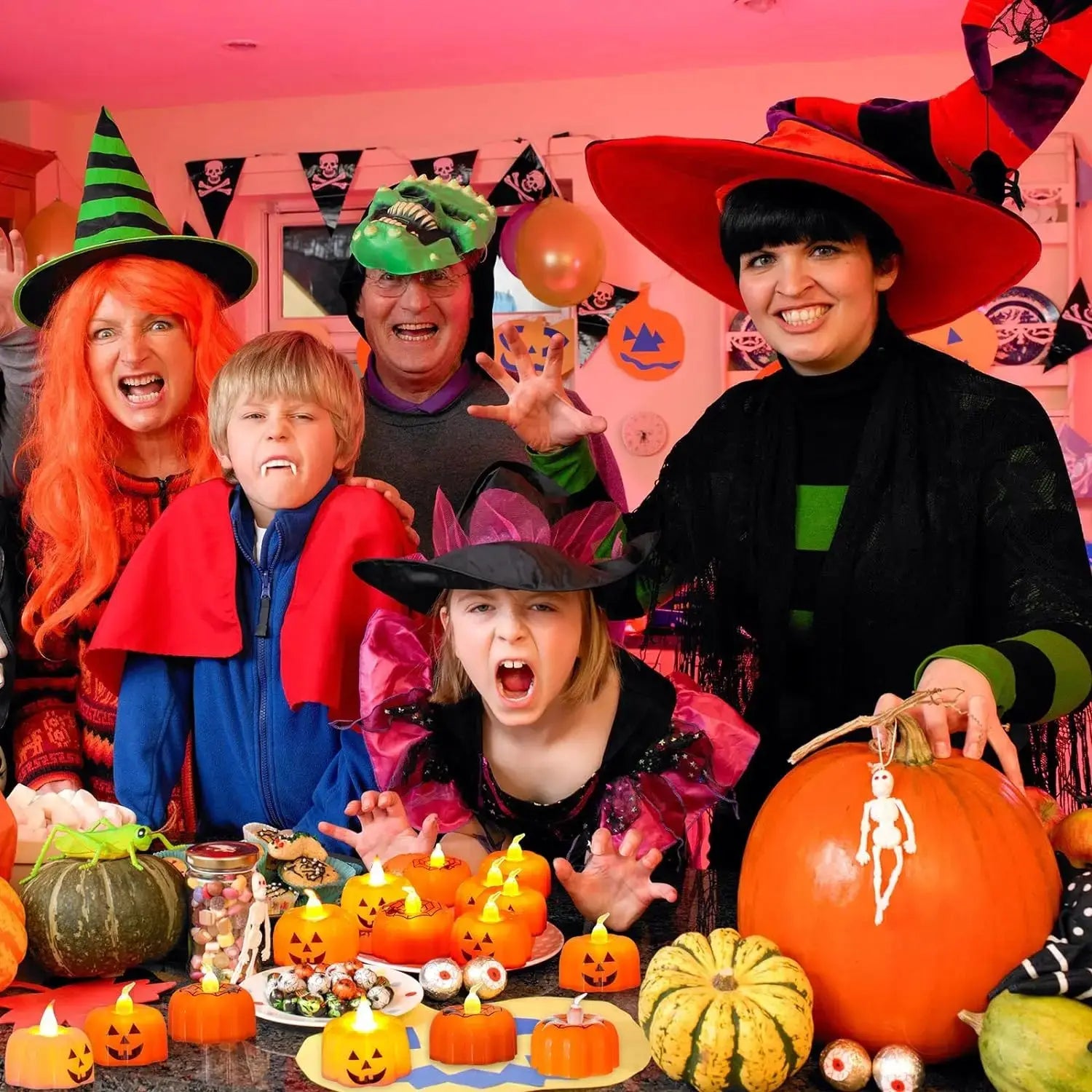 Halloween Pumpkin Candle Lights Led Electronic Candle Lights Party Supplies Ornaments Night Lights Halloween Decorations