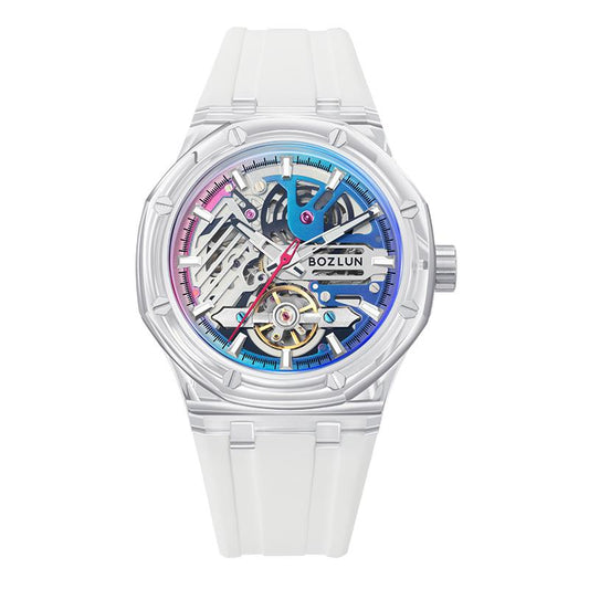 BOZLUN Mens Watch Skeleton Luxury Mechanical Luminous Waterproof Self-Winding Wrist Watch 0188 Watches of Tiktok