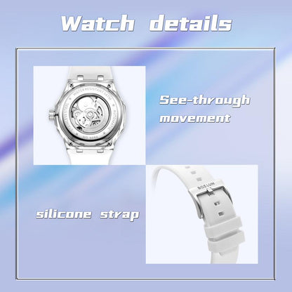 BOZLUN Mens Watch Skeleton Luxury Mechanical Luminous Waterproof Self-Winding Wrist Watch 0188 Watches of Tiktok