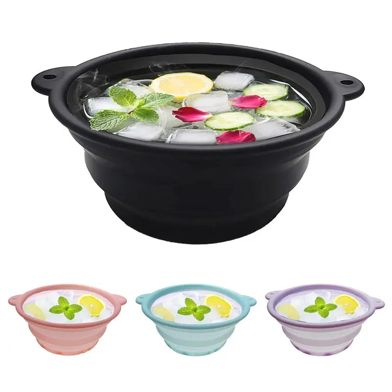 Folding Basin Silicone Facial Ice Bath Bowl Collapsible Silicone Ice Bath Bowl Efficient Washing Basin Silicone Ice Bath Bowl