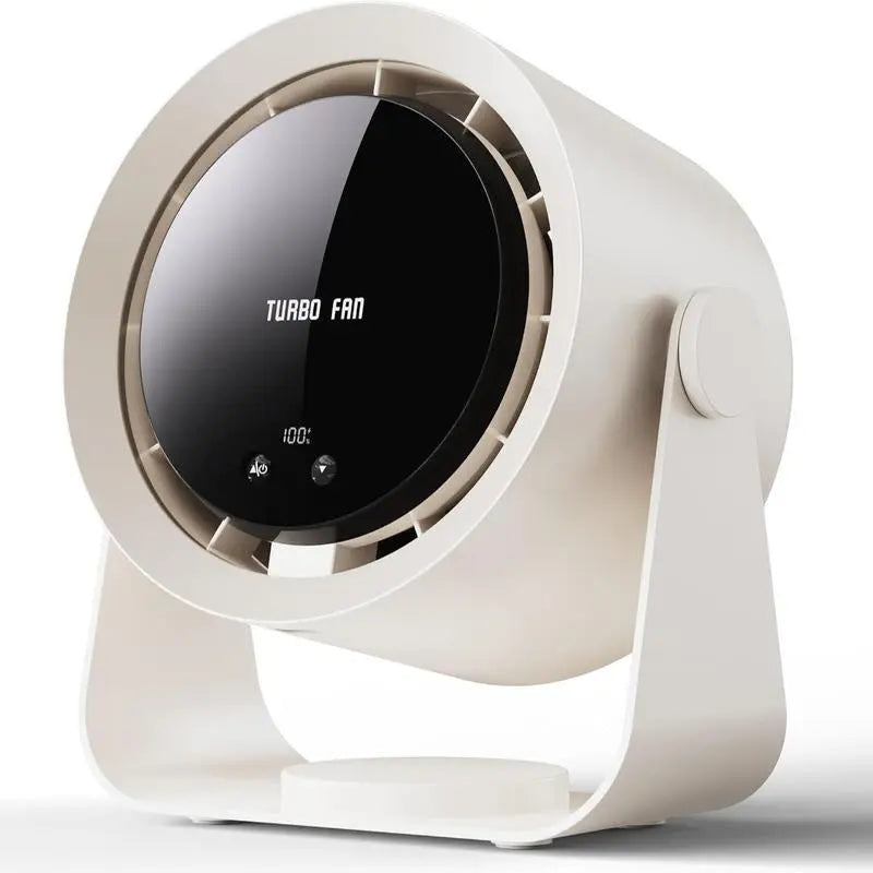 Portable Rechargeable Desk Fan – Turbo Airflow with Digital Display