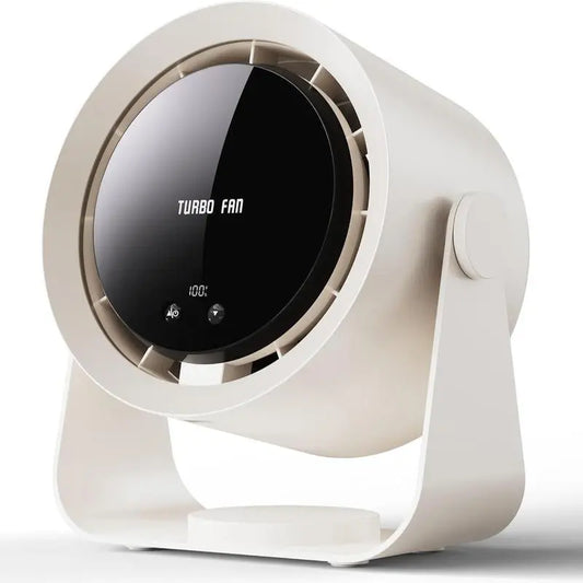 Portable Rechargeable Desk Fan – Turbo Airflow with Digital Display