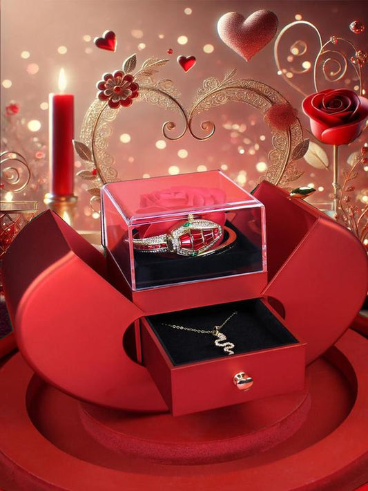 Women'S Elegant Fashion Watch & Bracelet & Necklace Set, with Box, Fashion Watch Set for Party, Daily Decor, Trendy All-Match & Exquisite Watch Set for Gift