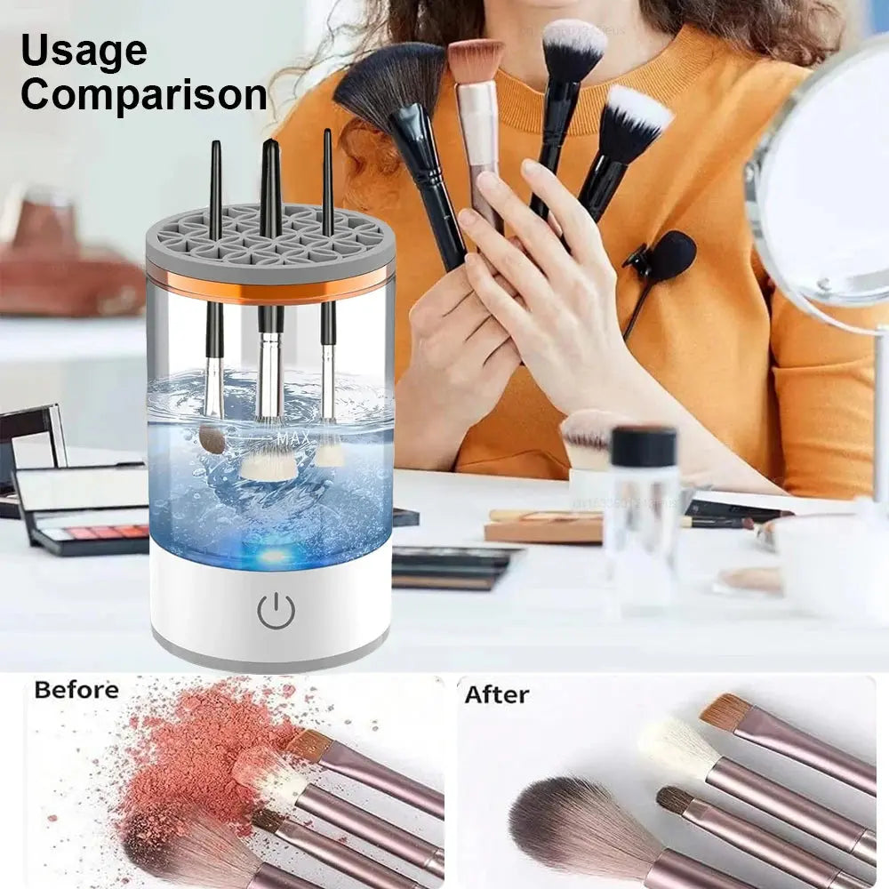  Automatic Makeup Brush Cleaner & Dryer (USB Rechargeable, Portable, Rotating)