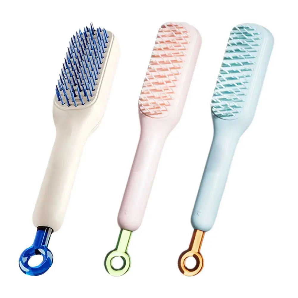 Retractable Comb Self-Cleaning Hair Brush Anti-Static Massage Comb for Women Smooth Hair Self Cleaning Hair Brush