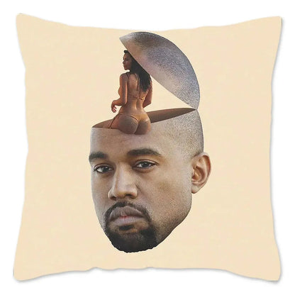 Hauska Kanye West -meemitykkityynynpäällinen 40x40cm pehmeä heittotyynynpäällinen sohvalle, auton neliönmuotoiselle tyynynpäälliselle, olohuoneen sisustukseen.